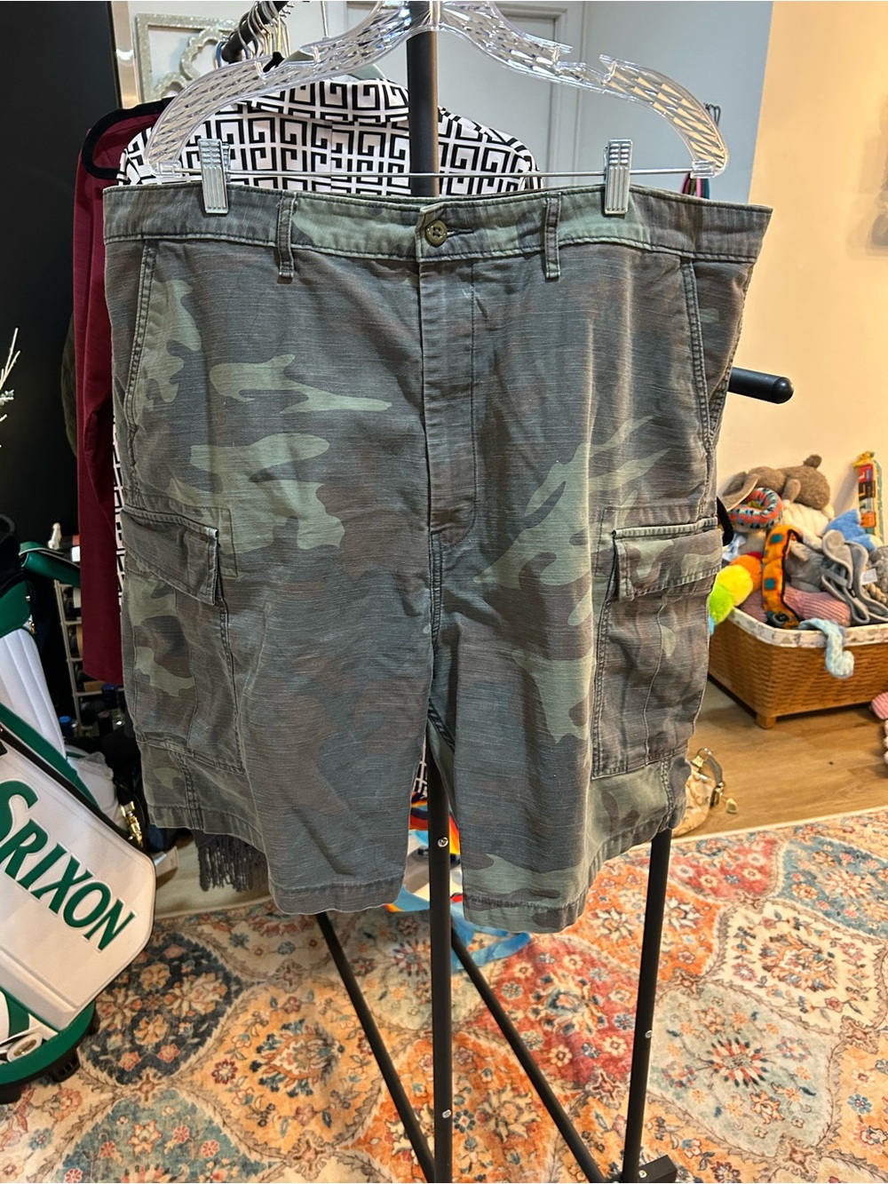 Levi's Men's Camo Cargo Shorts in Olive and Brown